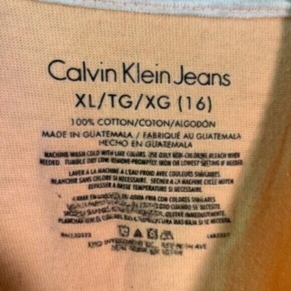 Calvin Klein Jeans Short Sleeve Dress Peach Orange Cold Shoulder - Picture 7 of 8